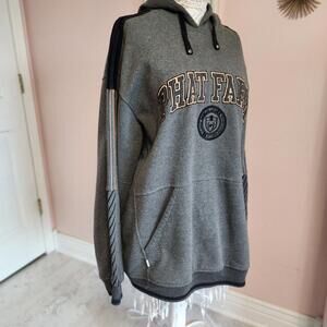 EUC phat farm grey black hooded sweatshirt mens xxl zippers unique